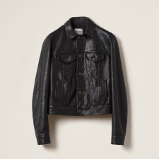 MIUMIU 미우미우 24FW 가을겨울 신상 로고 레터링 가죽 자켓